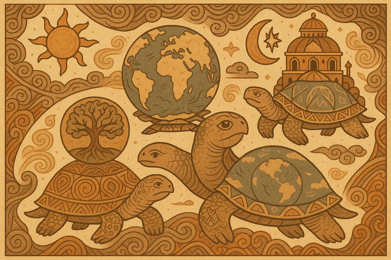 Ancient turtle symbolism across different cultures