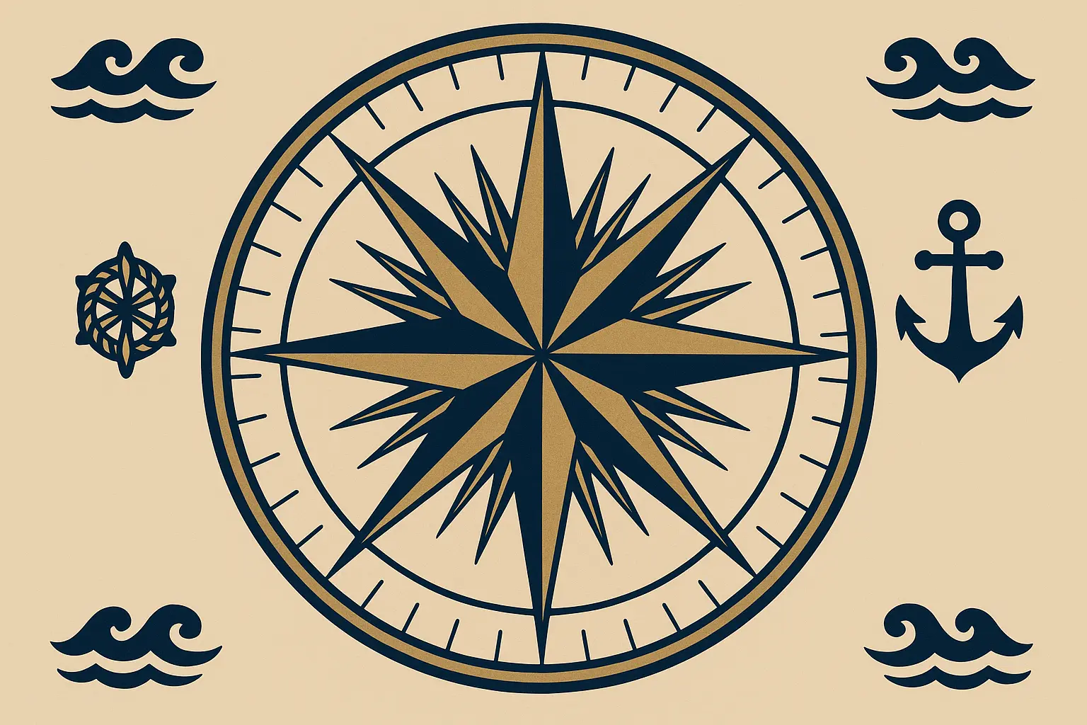 Traditional nautical compass rose tattoo designs