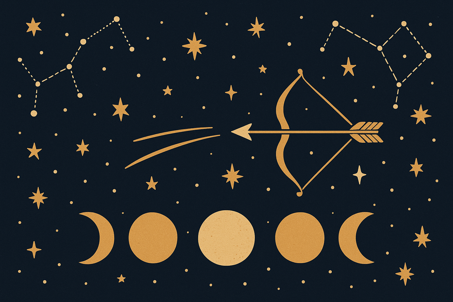 Moon phases with hunting arrows design
