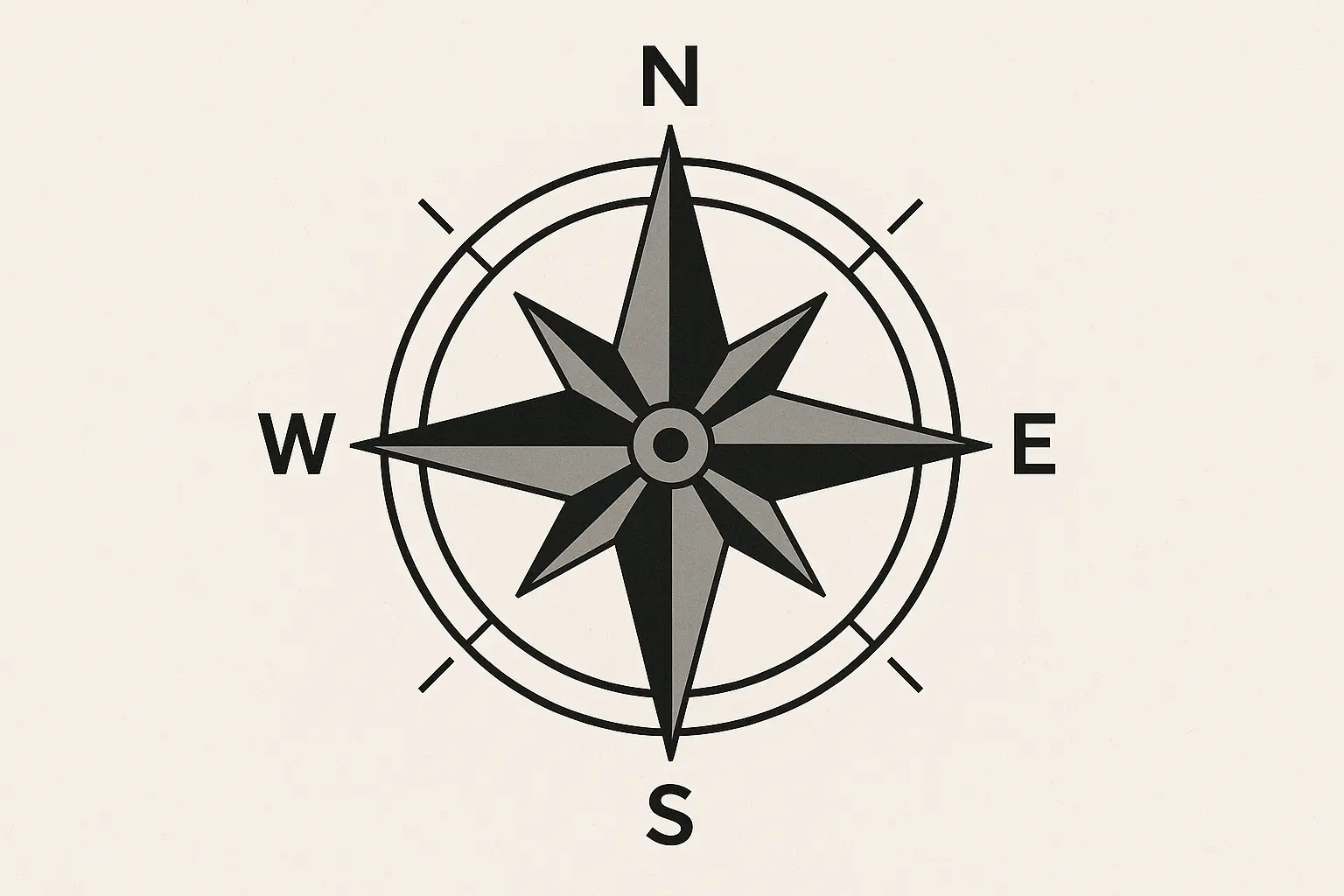 Modern geometric compass rose tattoo designs