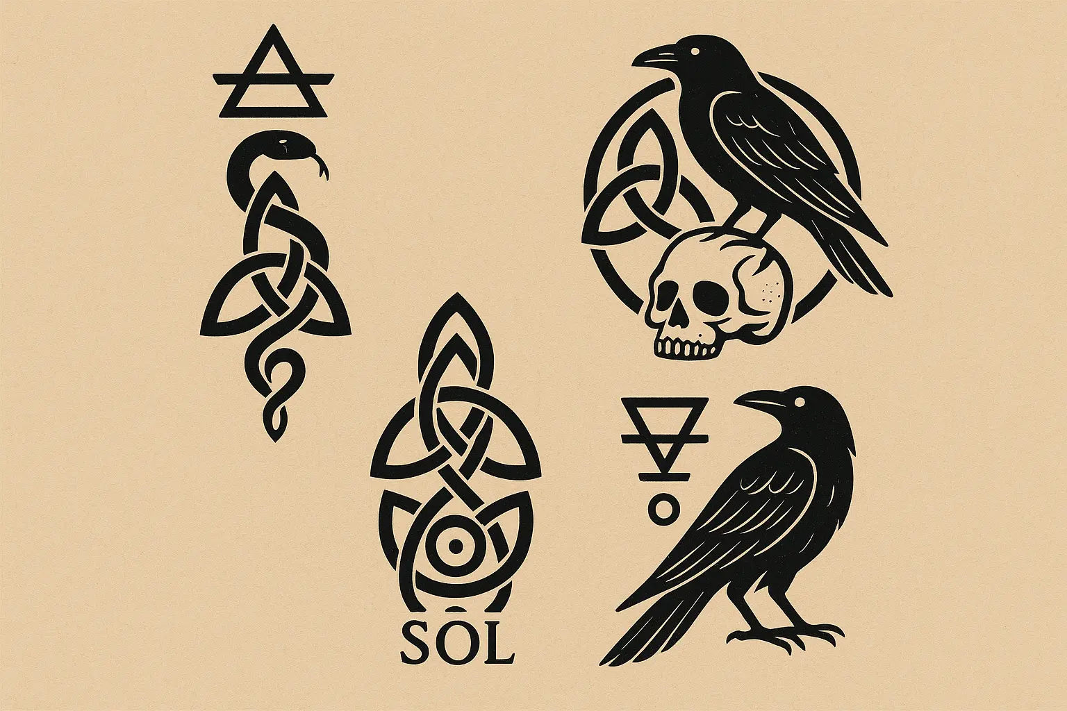 Mystical dark mark tattoo variations