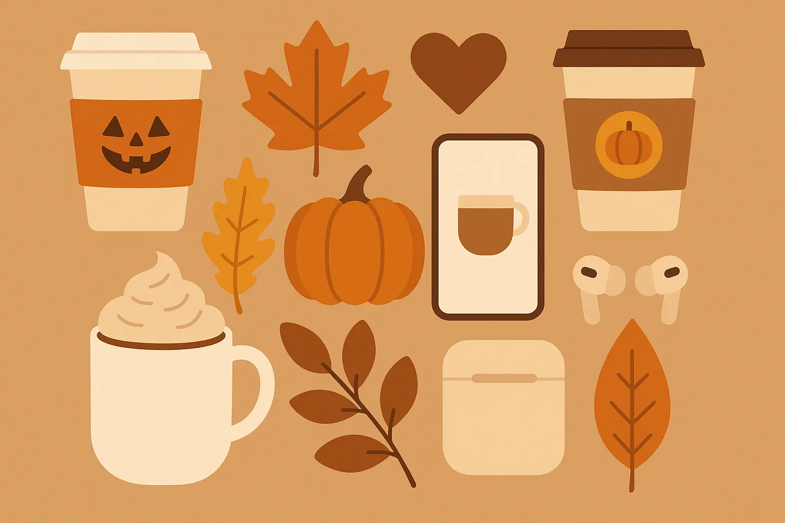 Modern pumpkin spice latte tribute tattoo design