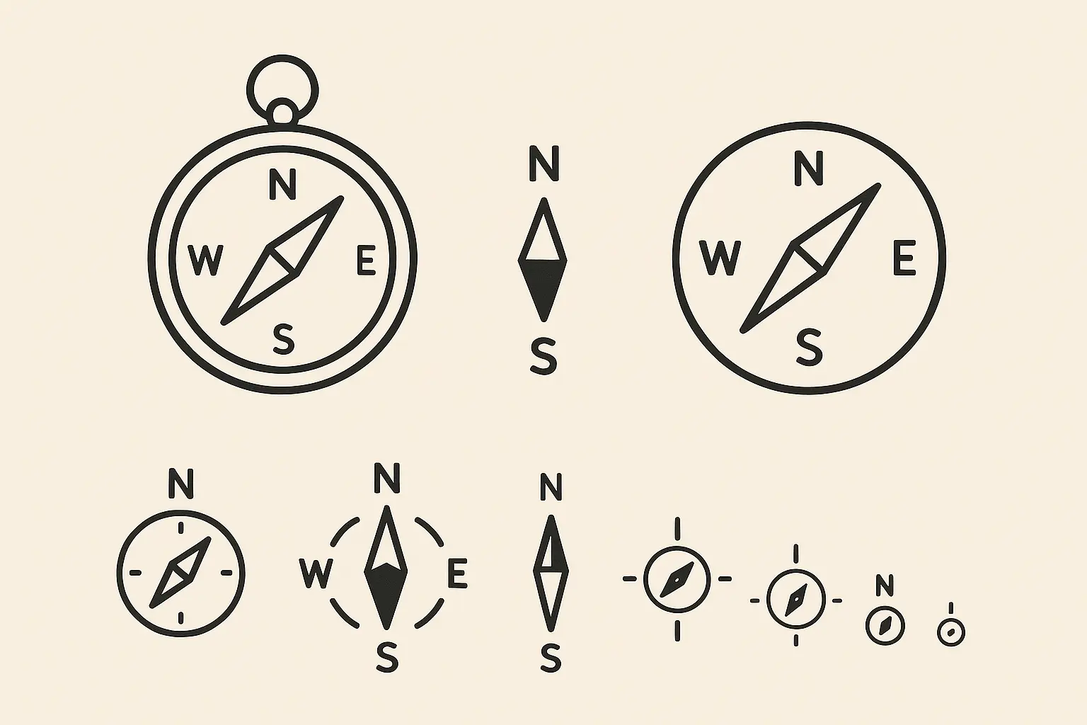 Small and minimalist compass tattoo designs