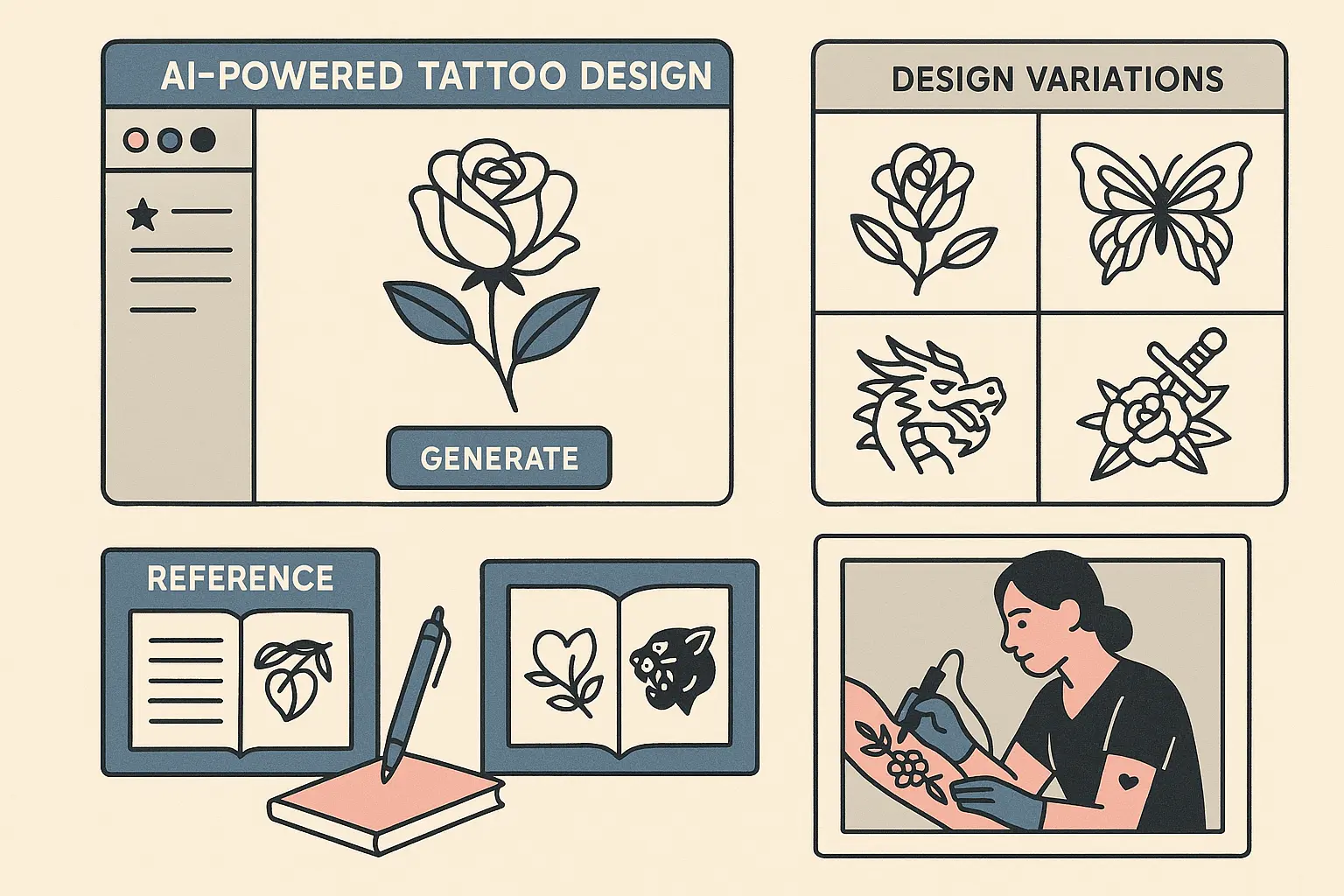 AI tattoo design transformation process