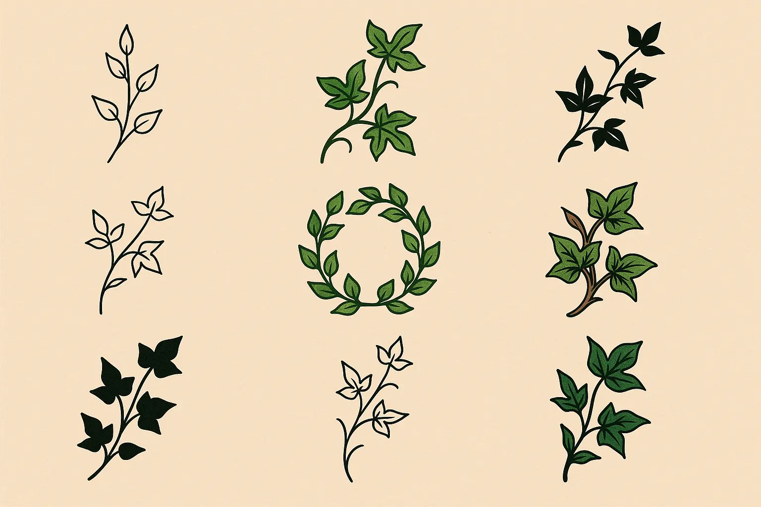 Stunning ivy tattoo designs showcase