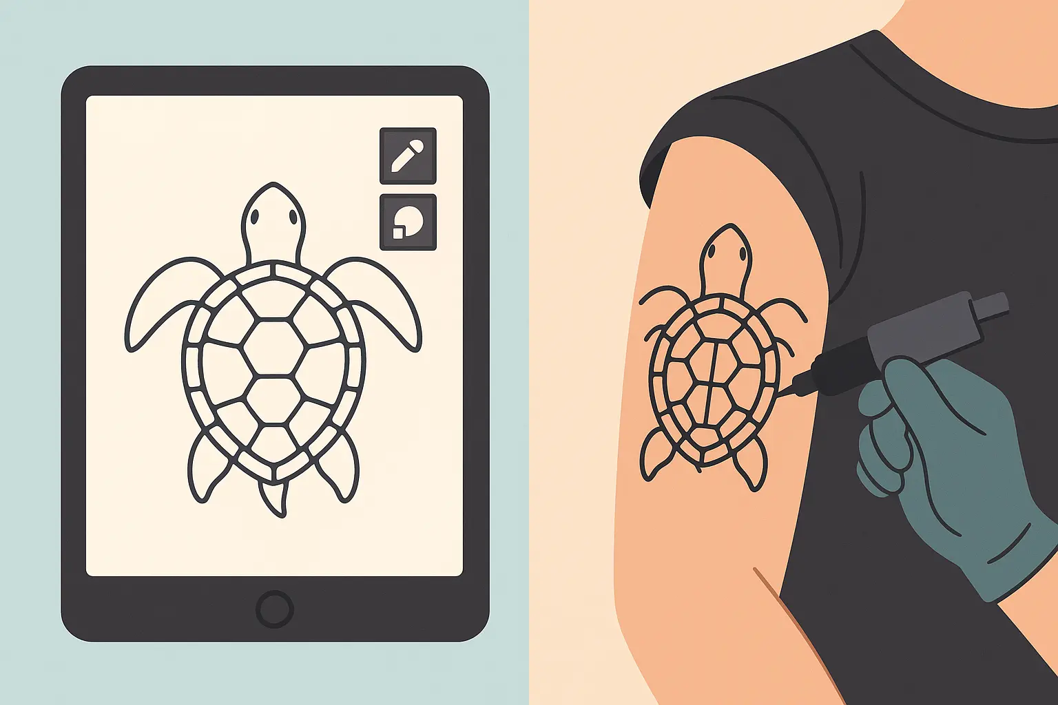 High-quality turtle tattoo design ready for professional tattooing