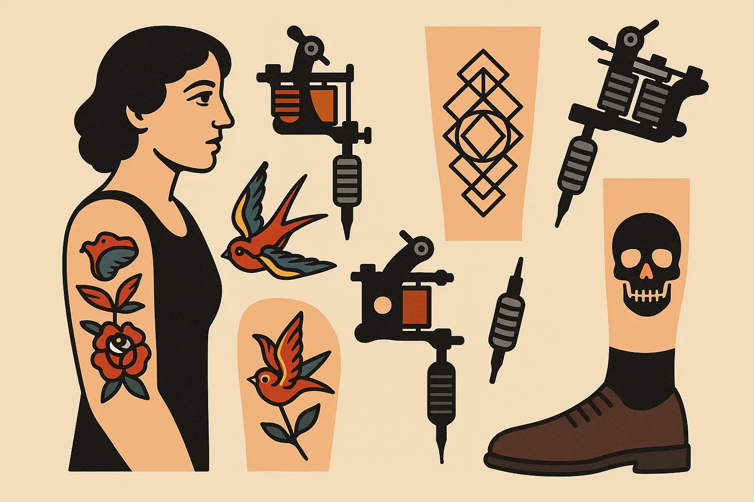 Specialized tattoo machines for different artistic techniques