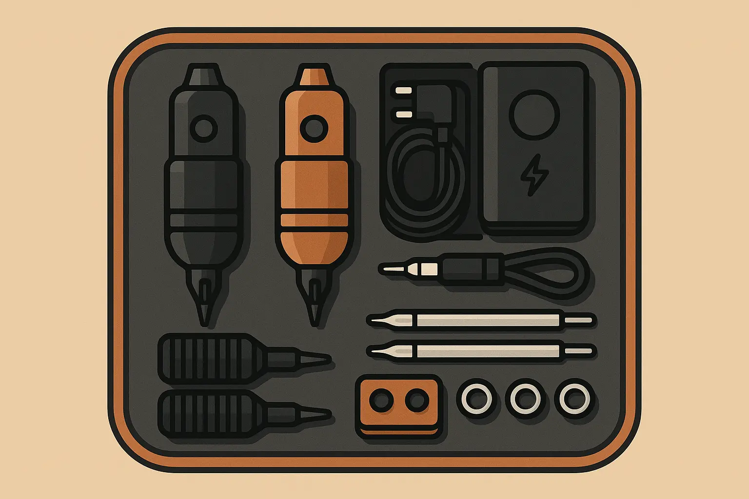 Compact portable tattoo machines for mobile artists