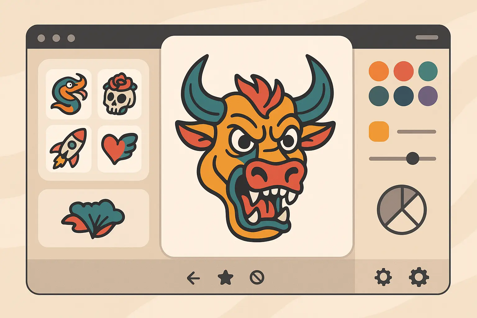 AI-generated new school tattoo designs