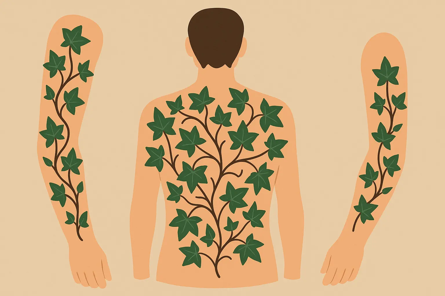 Large-scale ivy tattoo placement designs