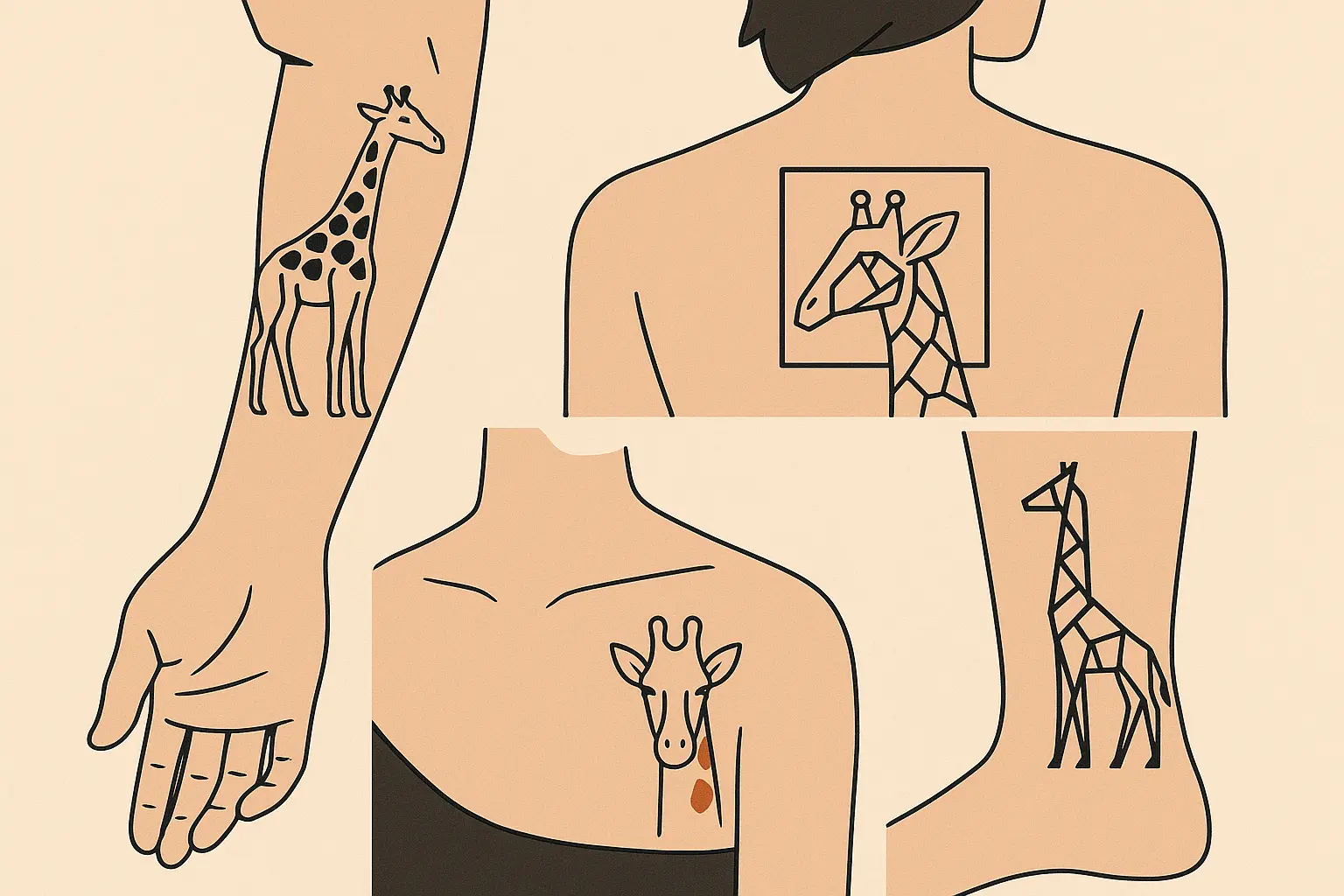 Stunning giraffe tattoo design collection