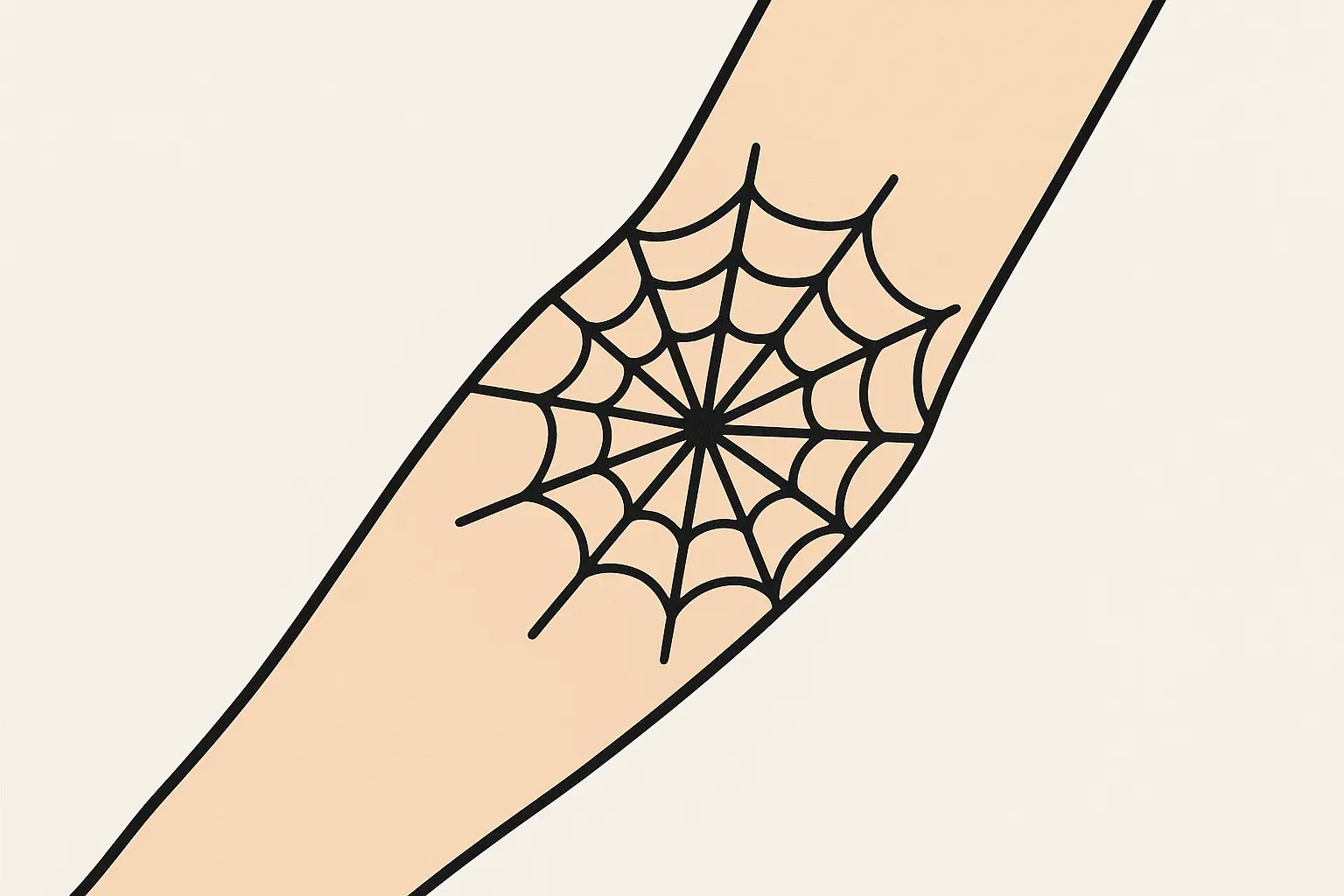Spider web elbow tattoo design showcase