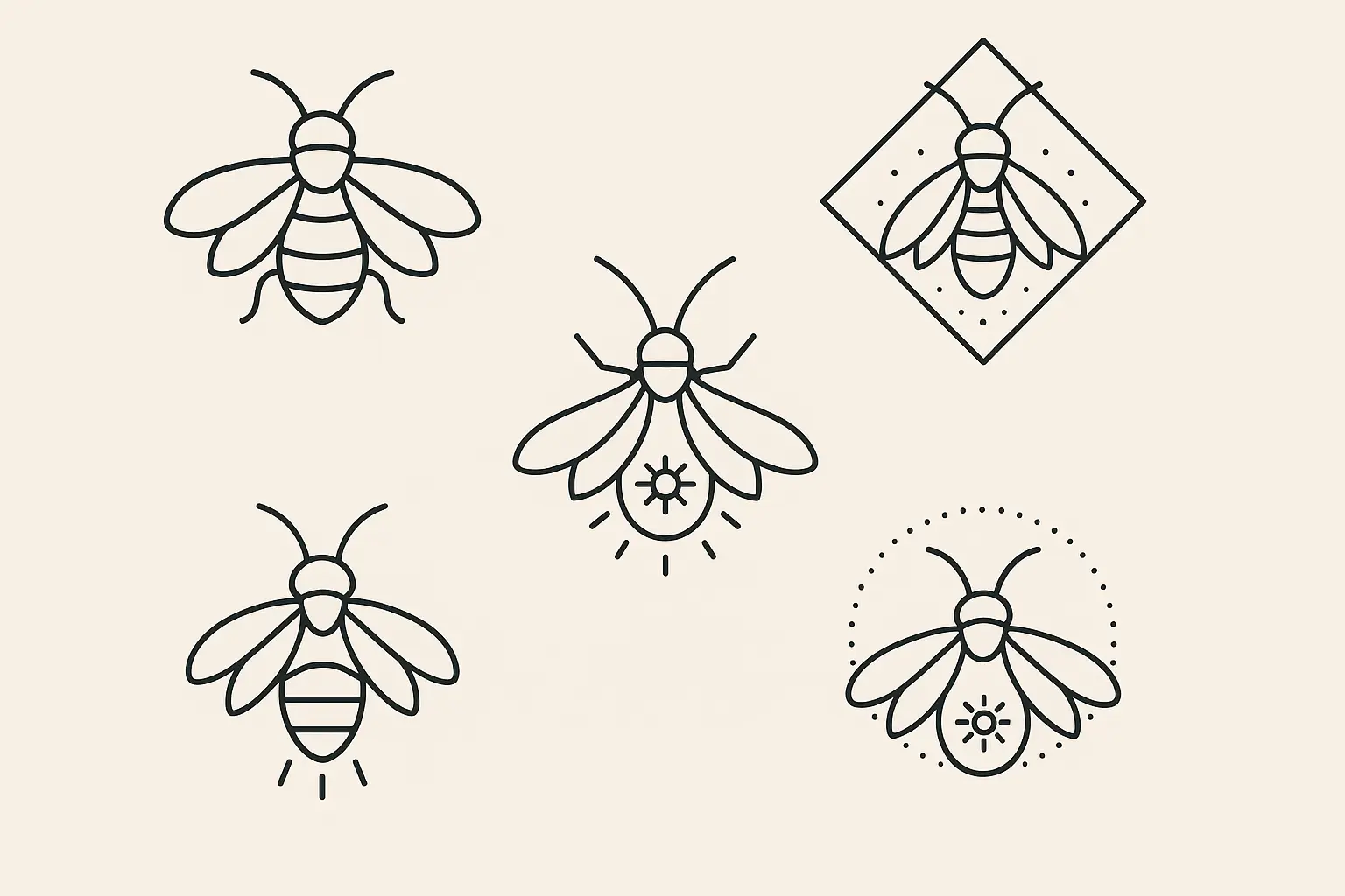 Minimalist firefly tattoo designs