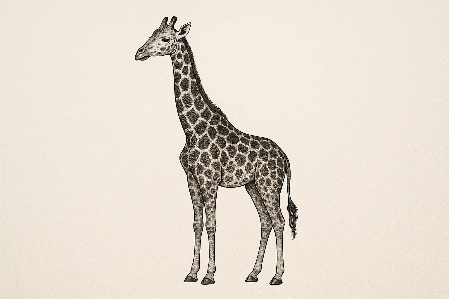 Photorealistic giraffe tattoo design