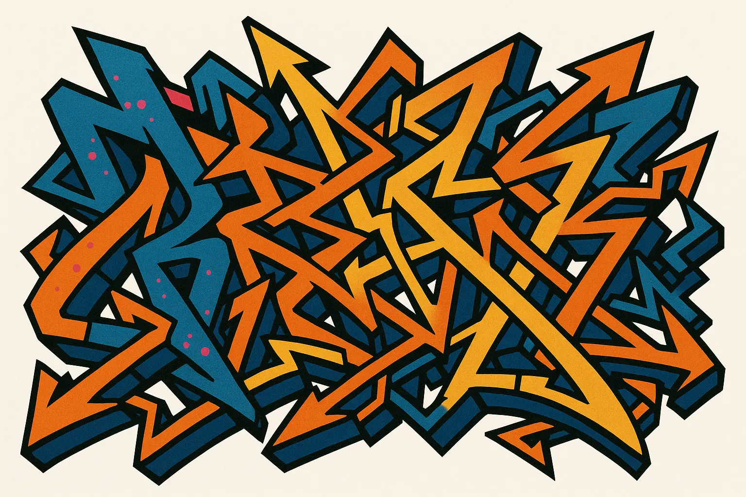 Complex wildstyle graffiti tattoo designs