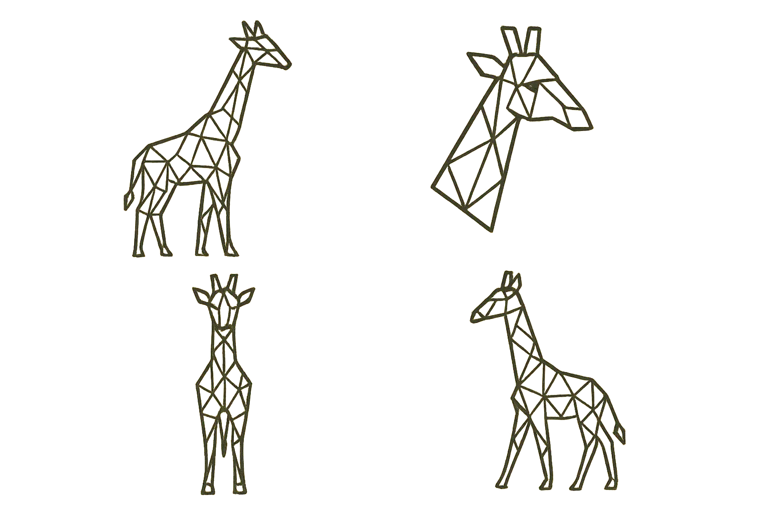 Tiny geometric giraffe tattoo