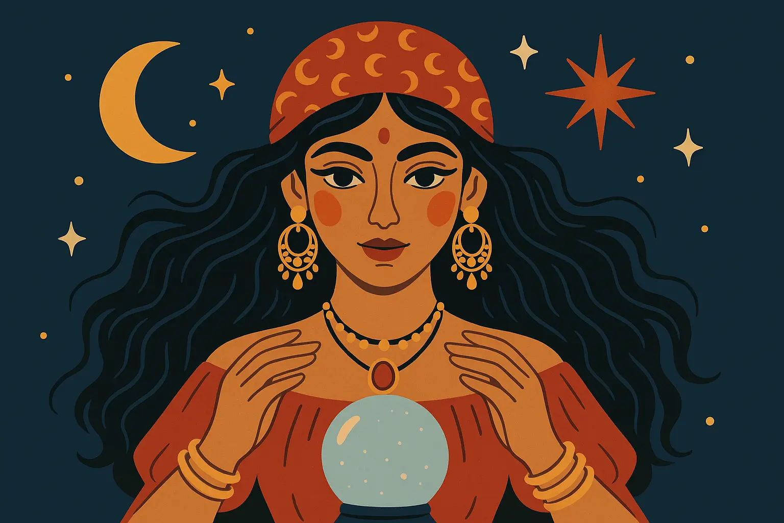 Portrait-style gypsy tattoo designs