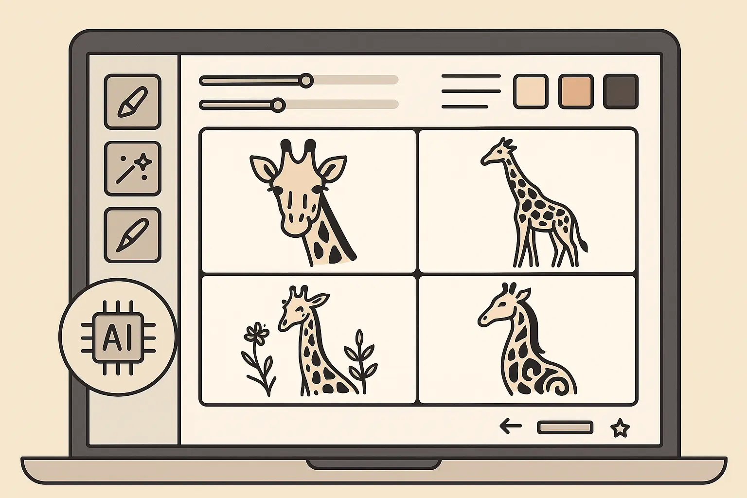 AI tattoo design generator interface