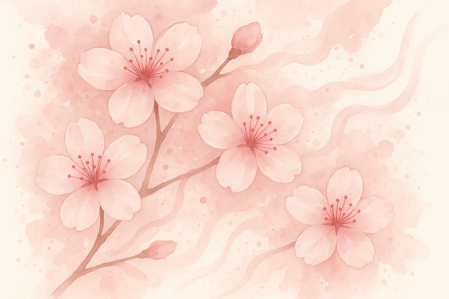Modern artistic cherry blossom tattoo
