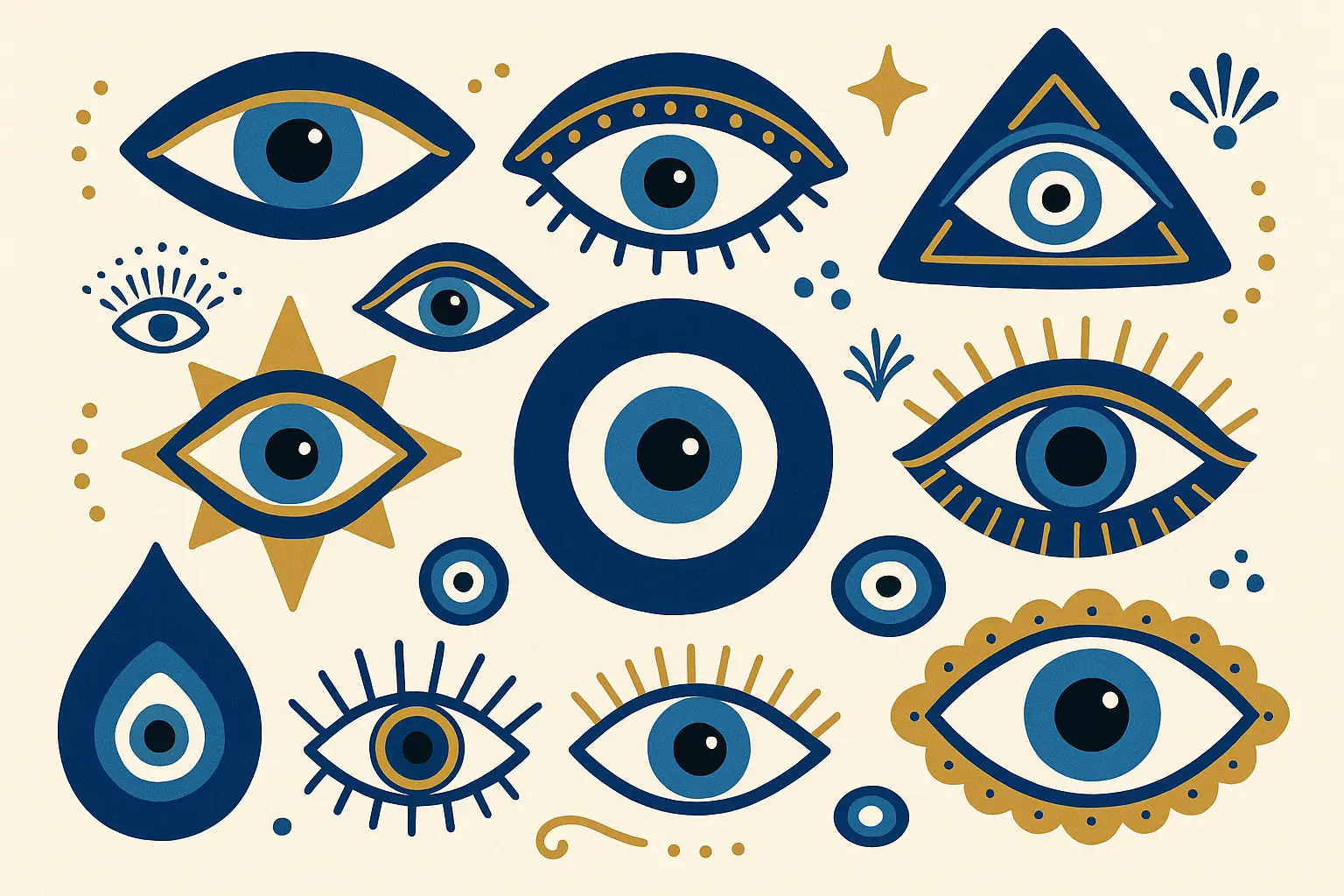 Evil eye tattoo design with protective symbolism