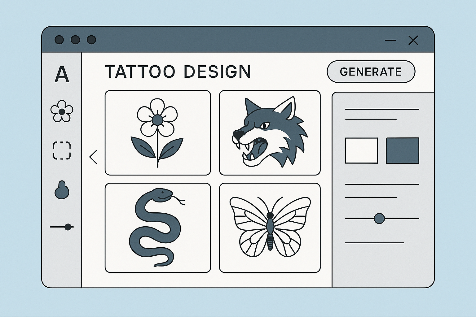 Tattoo Generator IQ design interface