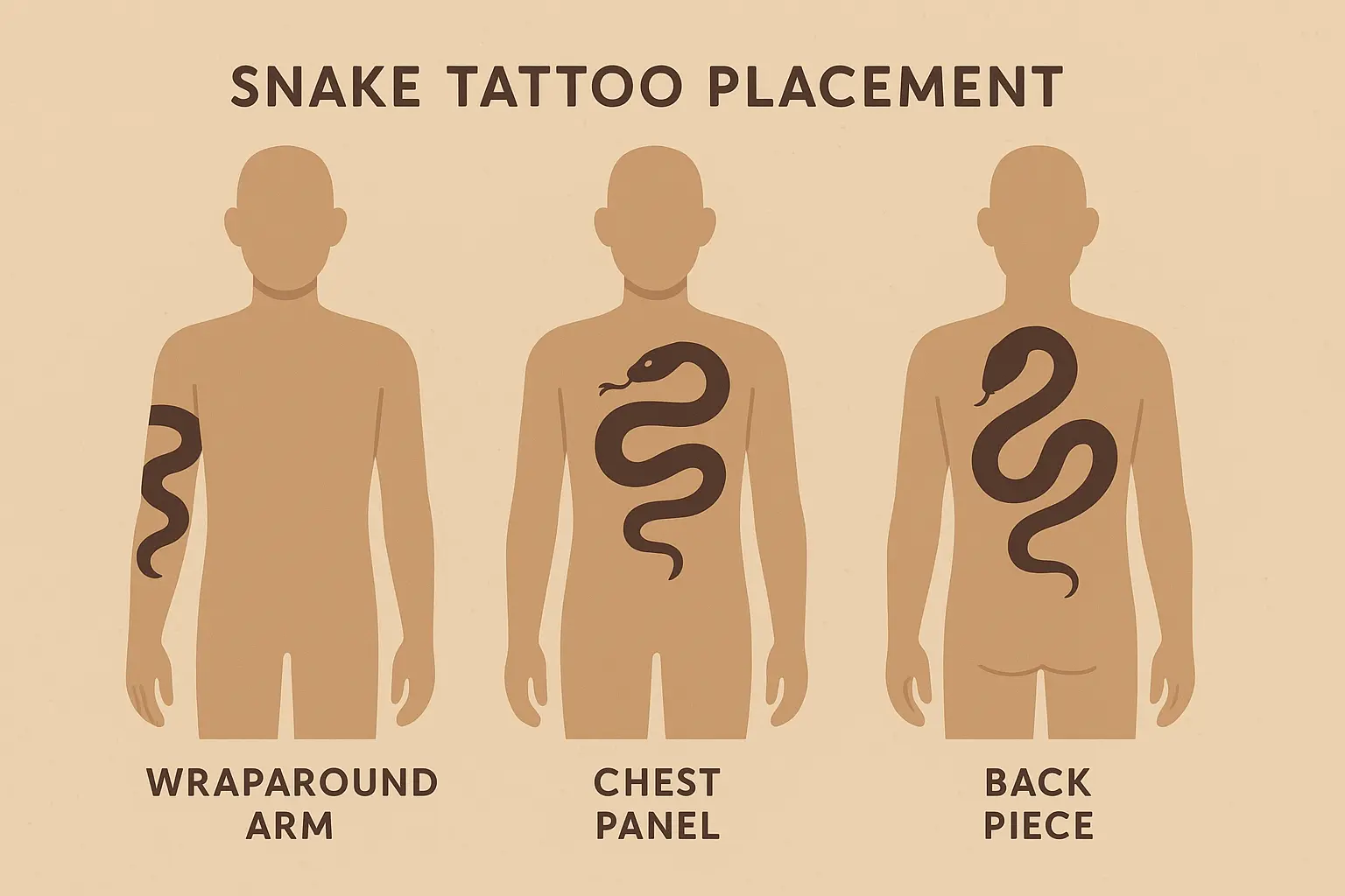 Snake tattoo placement options on body