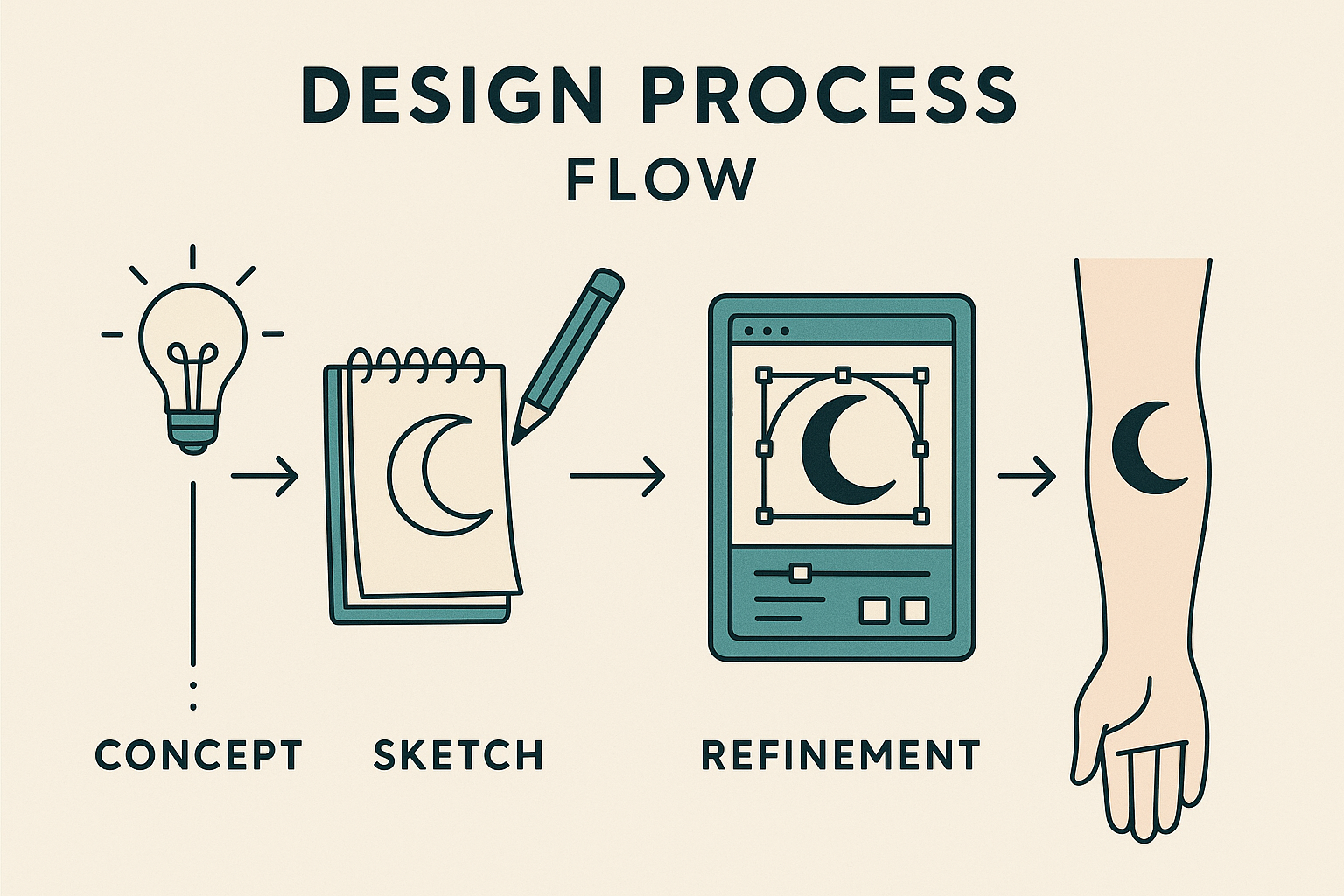 AI-generated moon tattoo designs