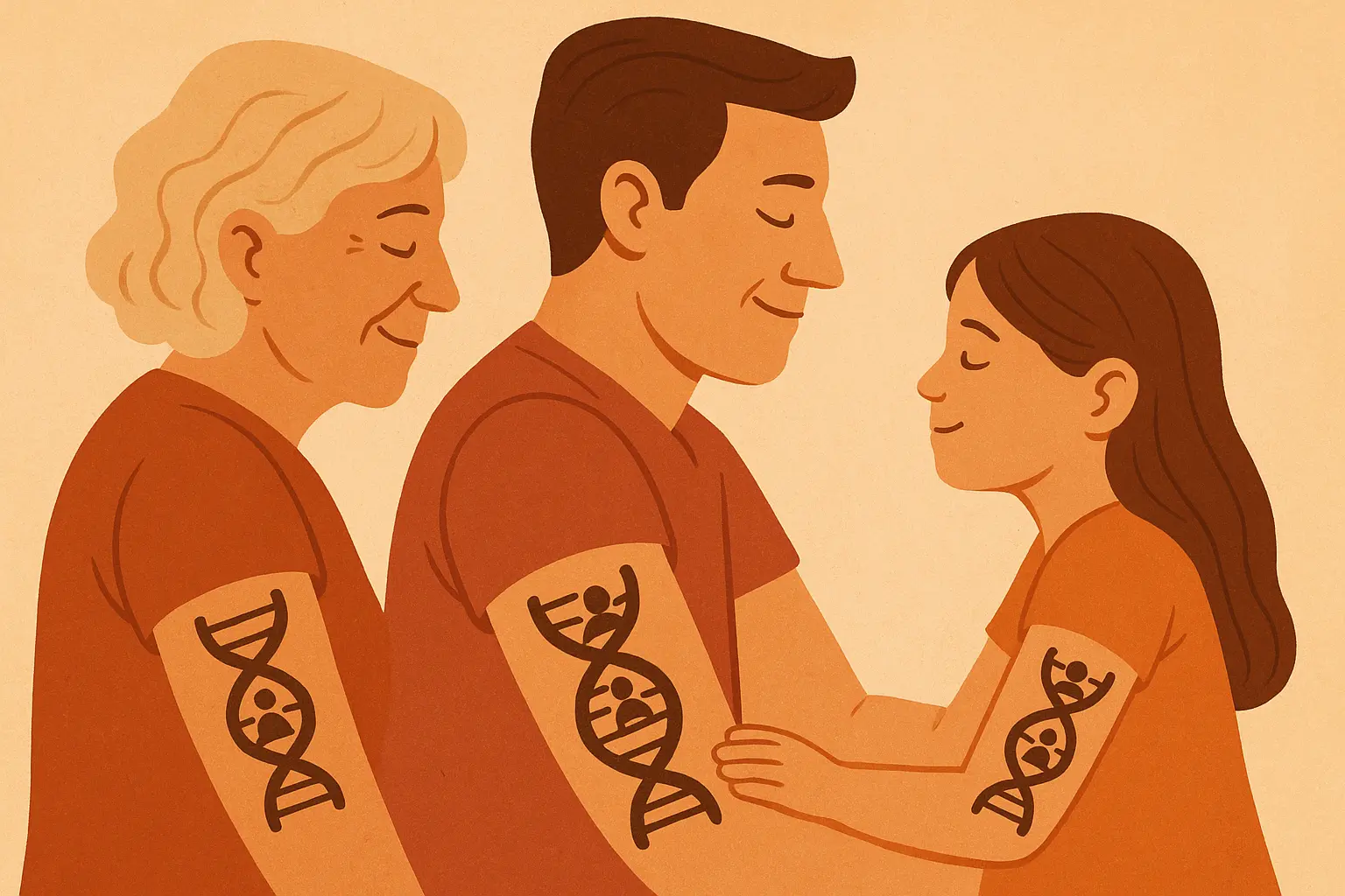 Parent-child DNA tattoo connection