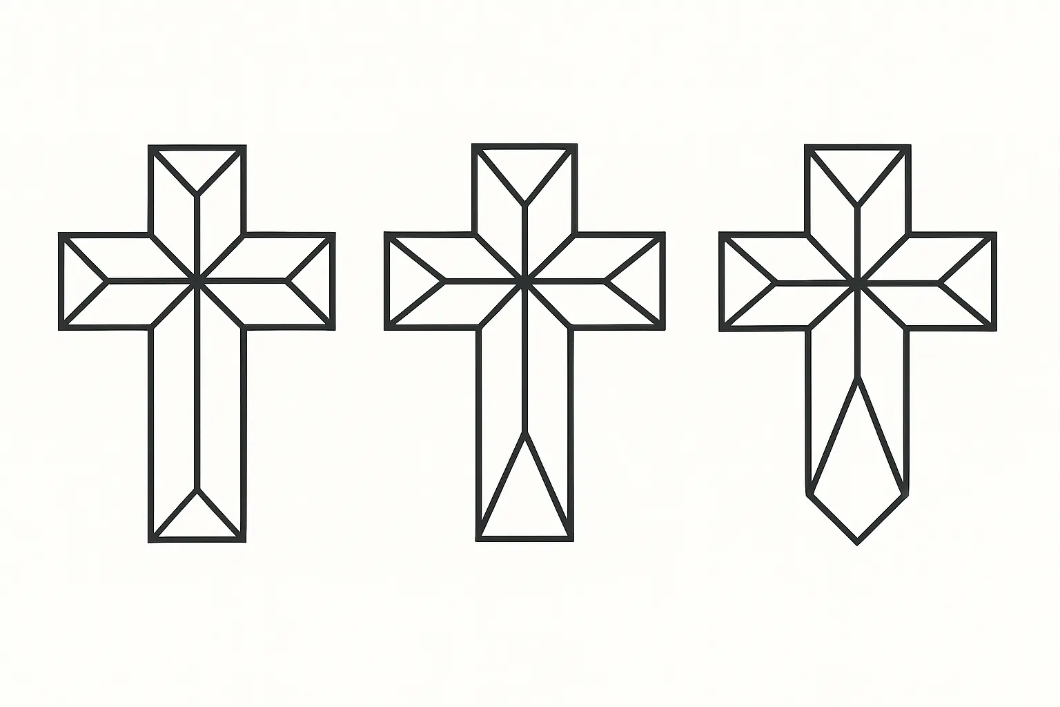 Placement-specific three cross tattoo designs showing wrist and forearm options