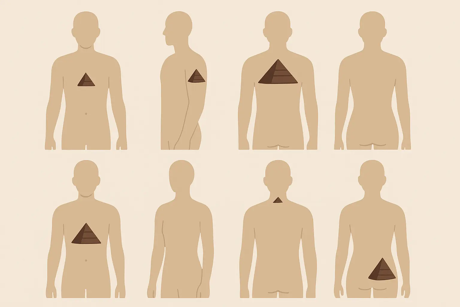 Pyramid tattoo placement and sizing guide