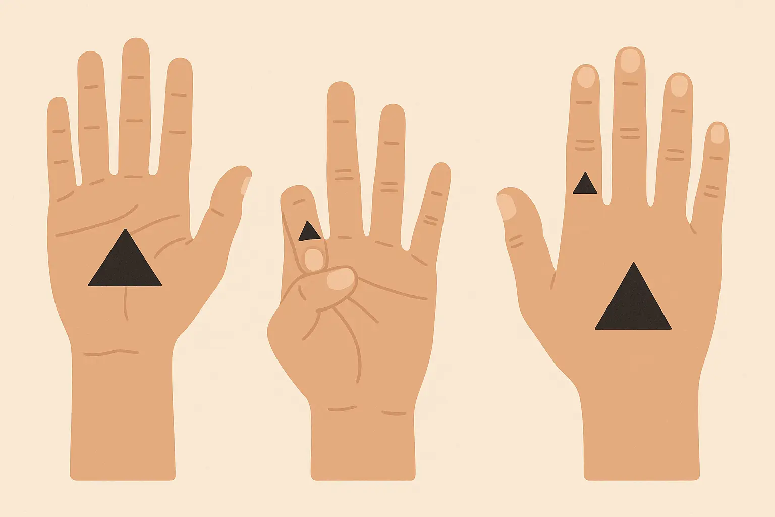 Pyramid hand tattoo placement examples