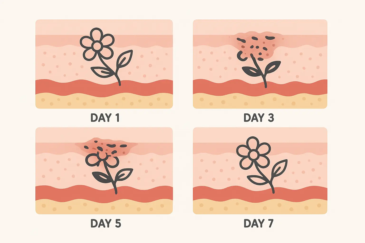 Day by day tattoo healing progression timeline
