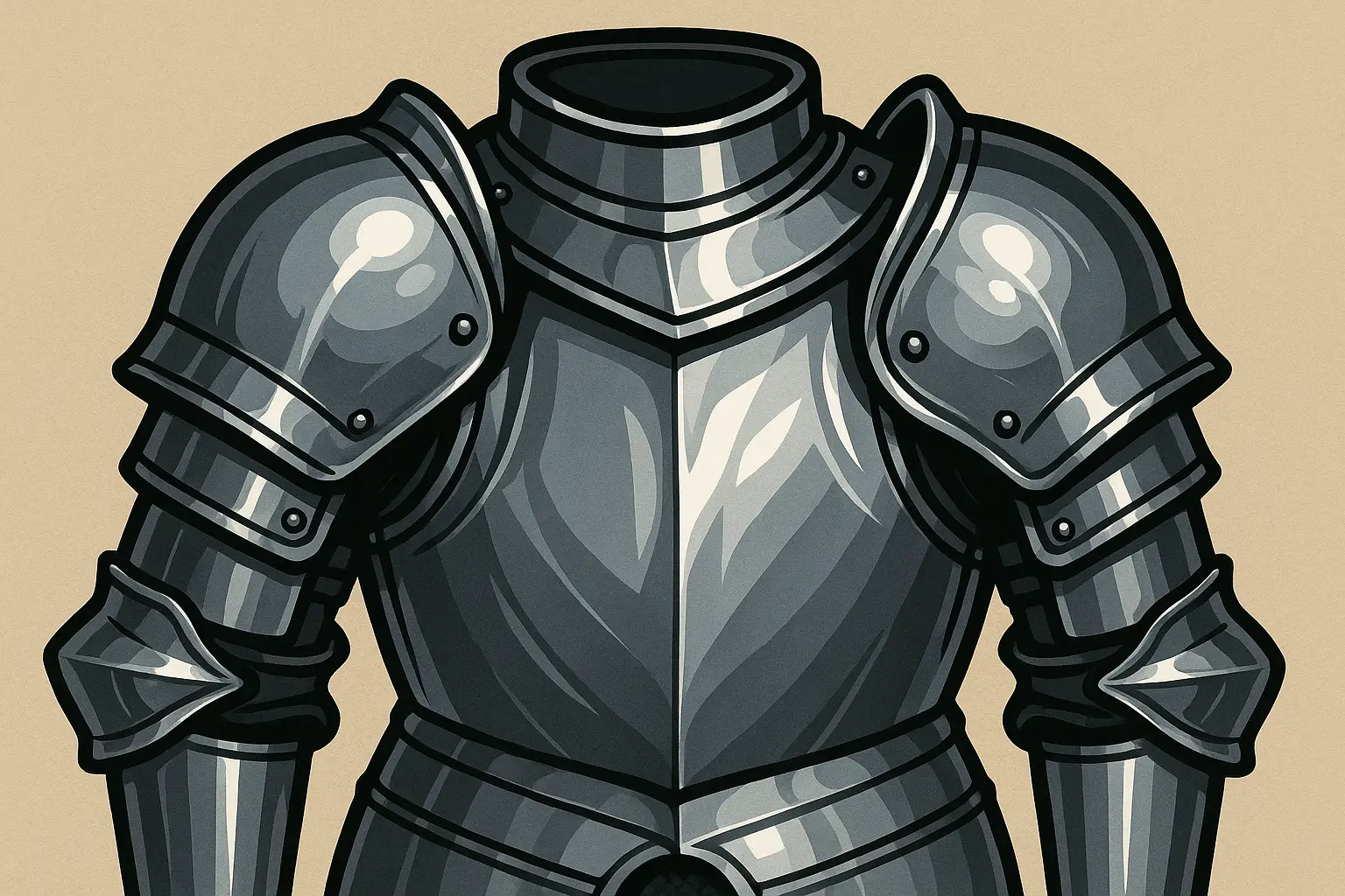 Chrome armor plating tattoo design