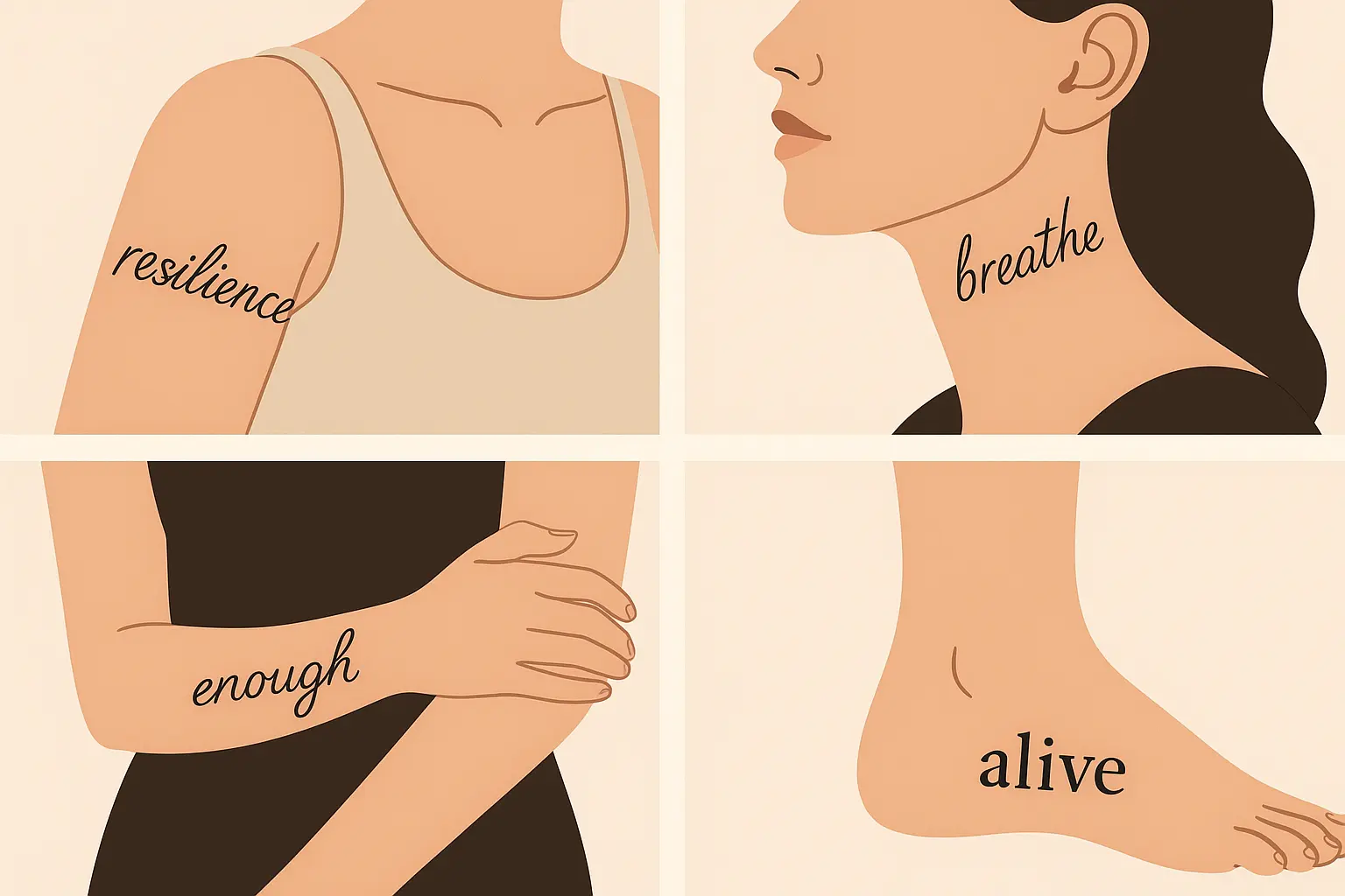 Typography tattoo single word power statements