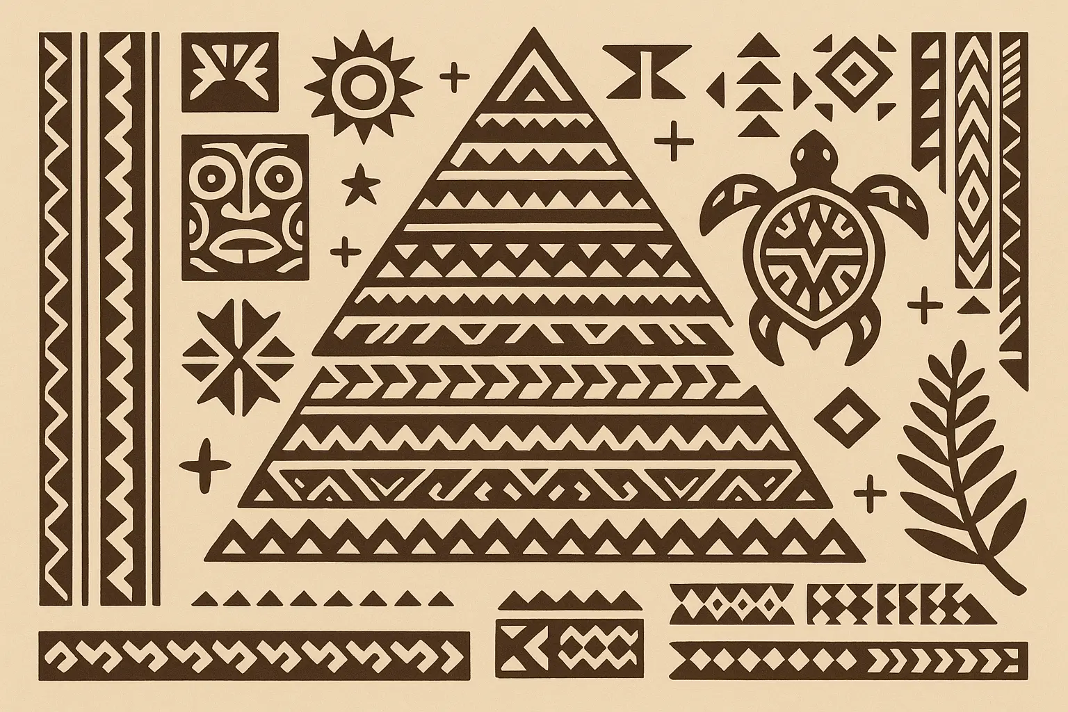 Polynesian tribal tattoo traditional geometric patterns