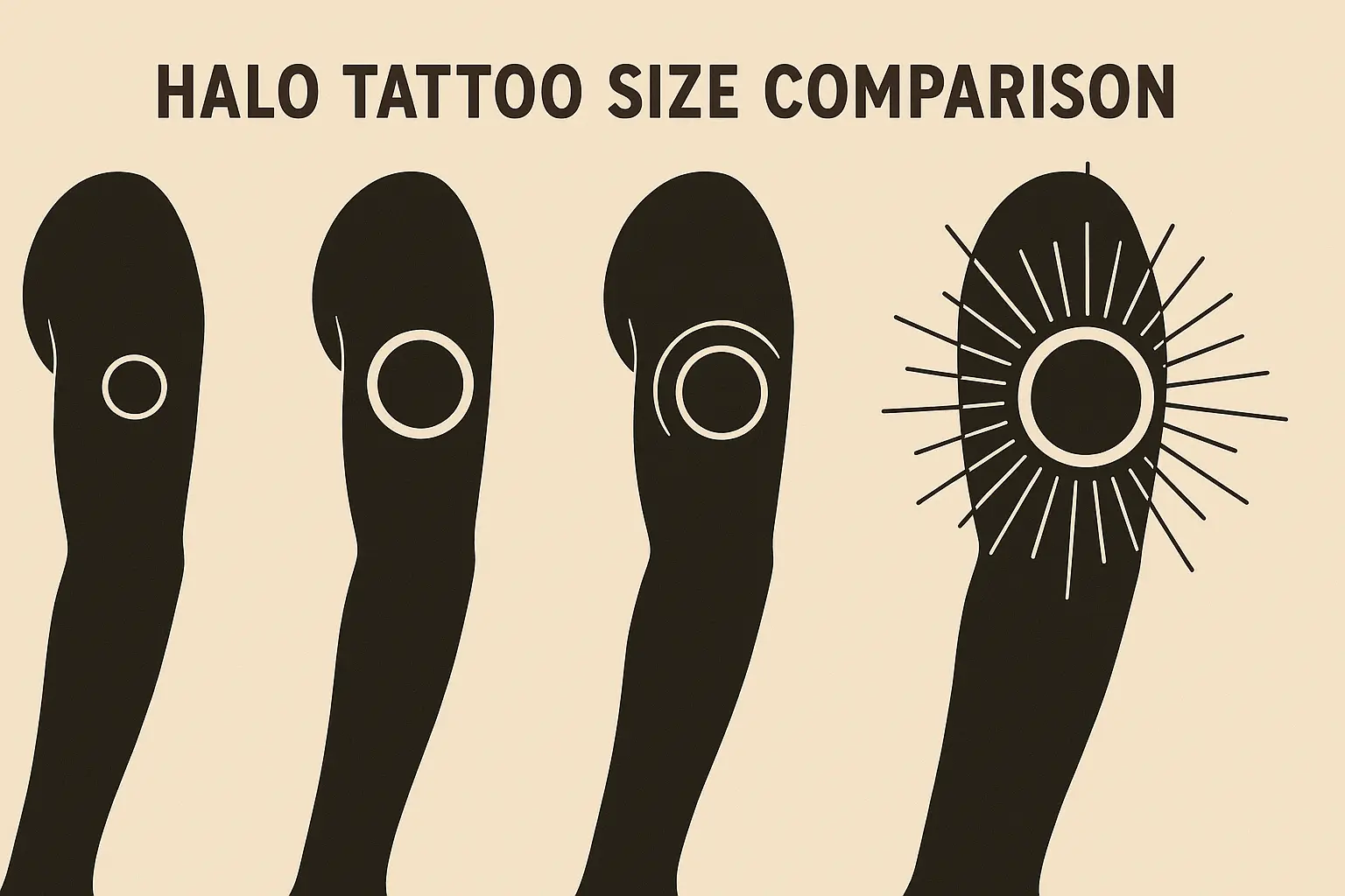 Halo tattoo placement and size considerations