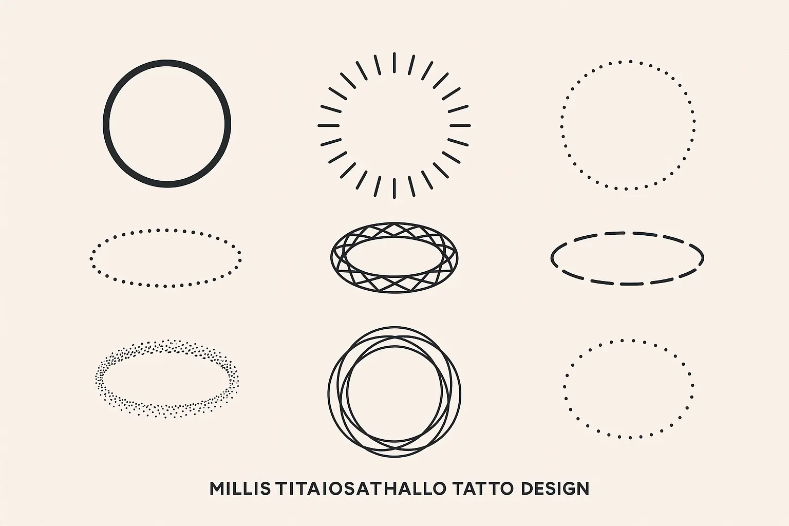 Minimalist halo tattoo design variations