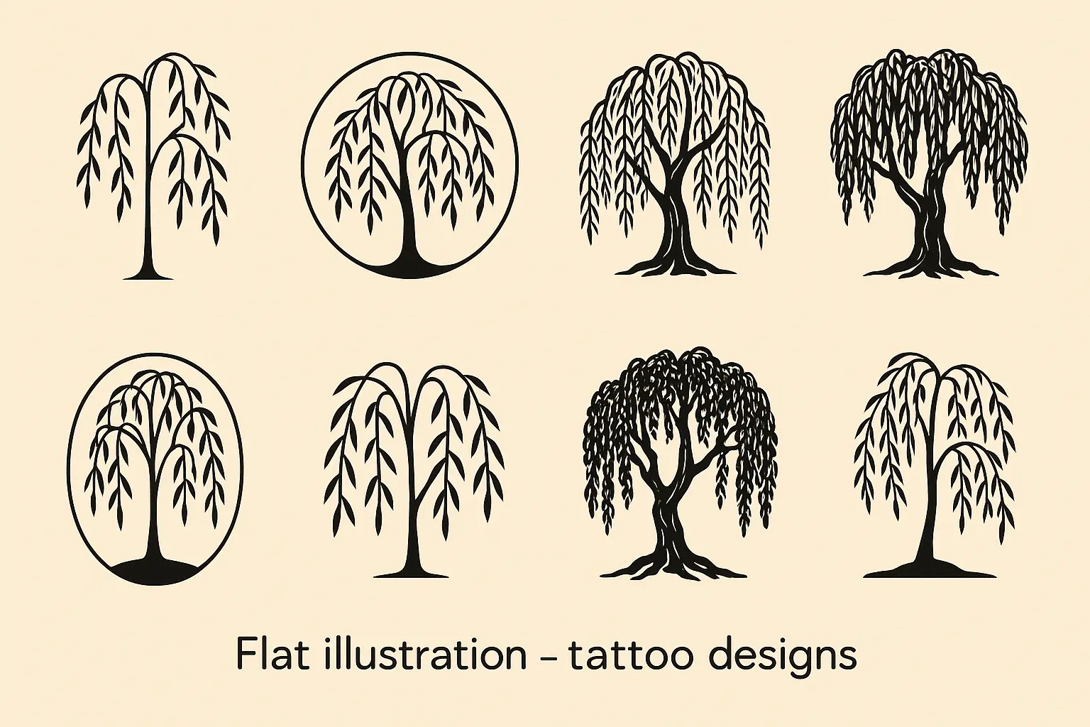 Stunning willow tree tattoo designs collection
