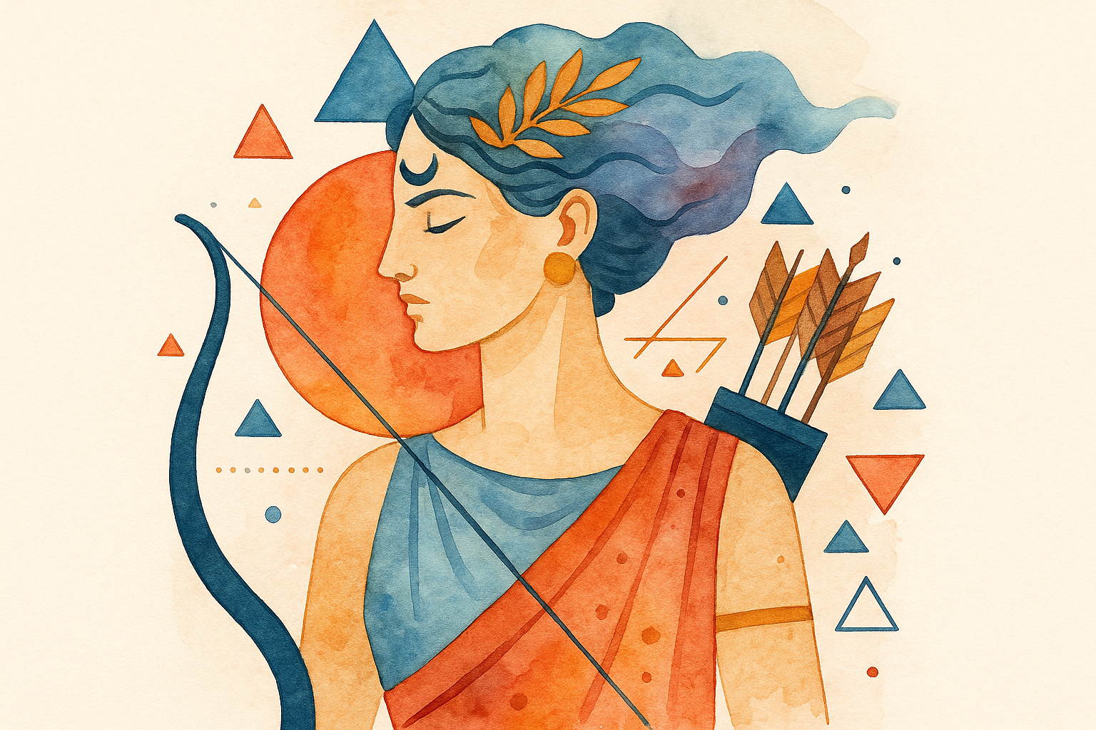 Galaxy-filled Artemis silhouette design