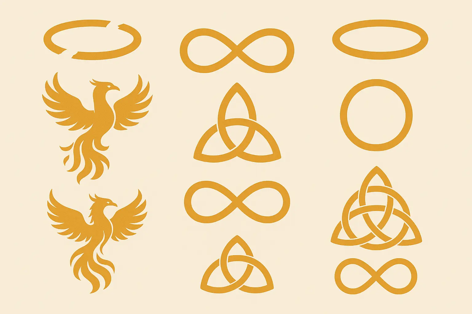 Abstract and symbolic halo tattoo designs