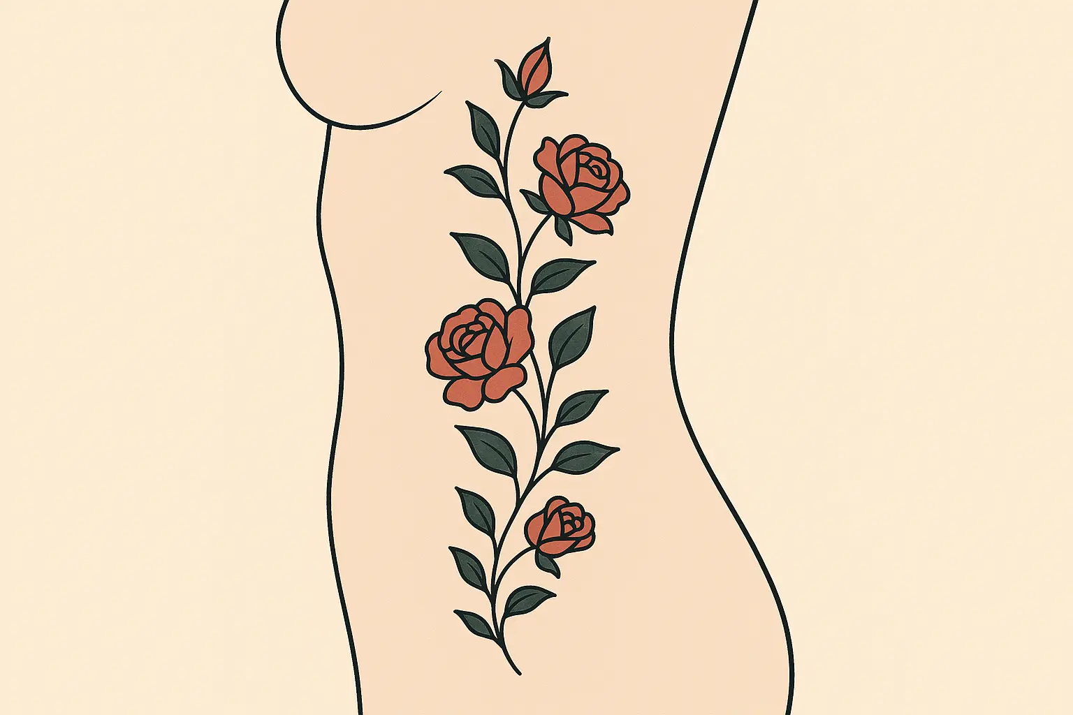 Vertical side boob tattoo masterpieces