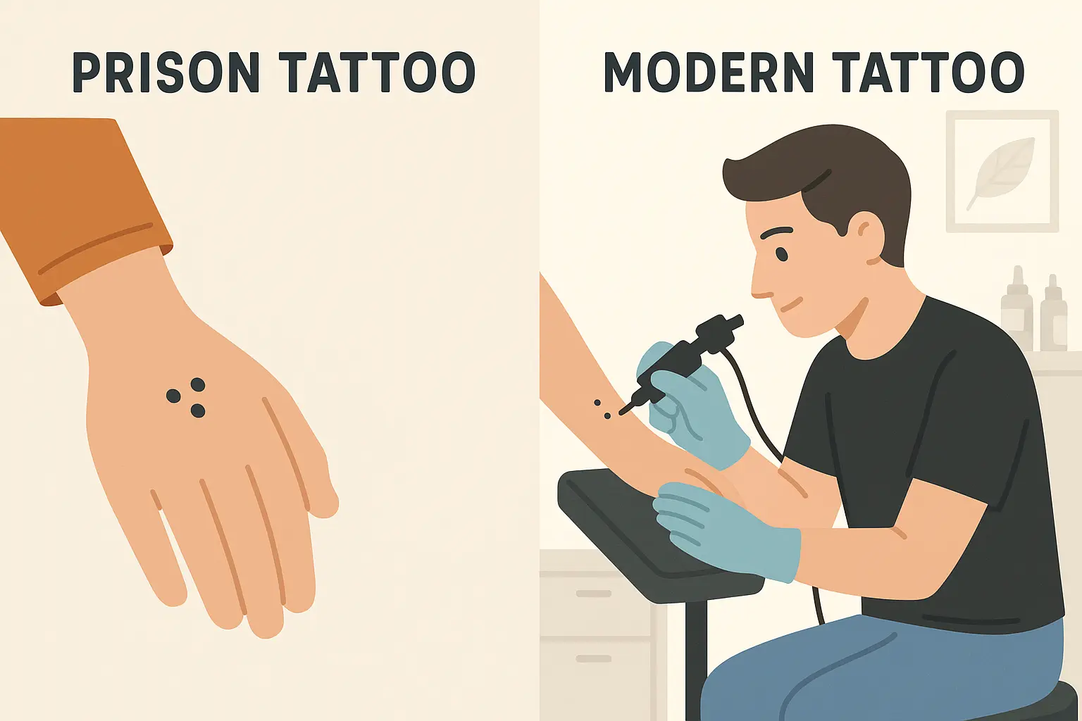 Mainstream three dot tattoo transformation