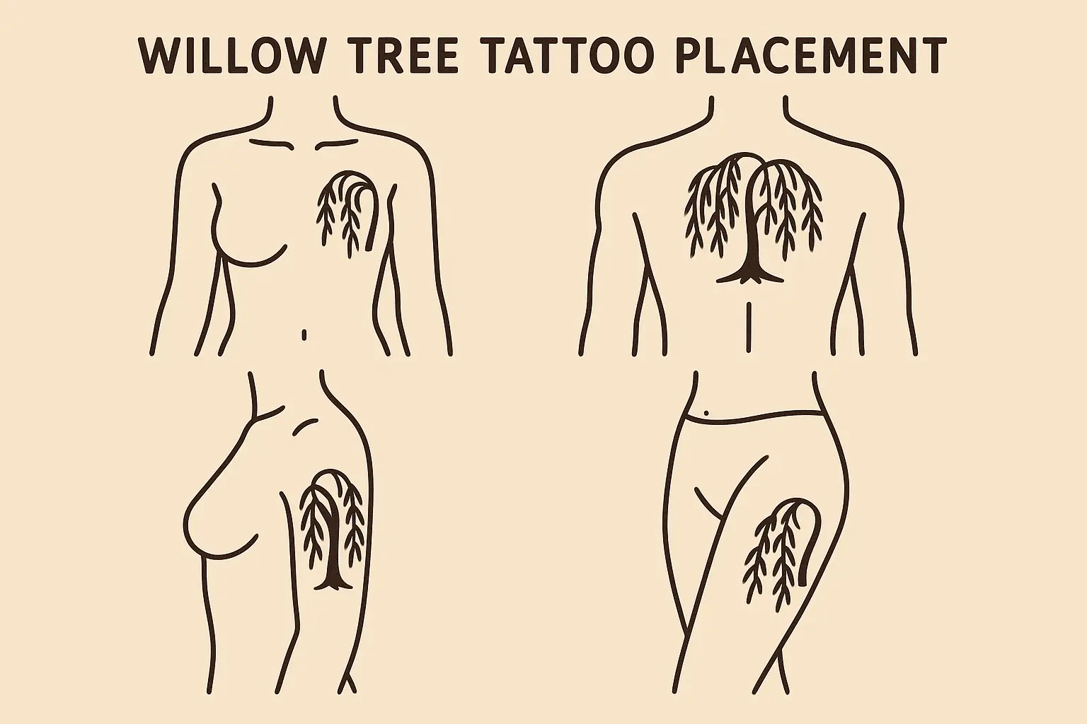 Willow tree ribcage tattoo placement design