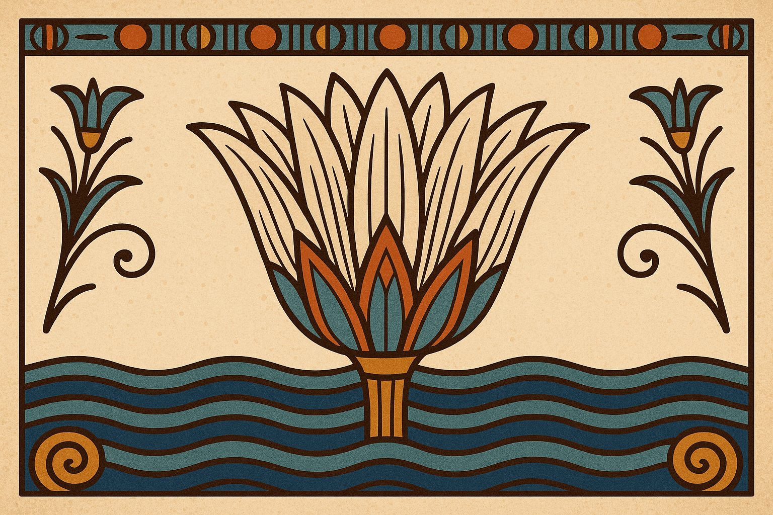 Lotus flower Egyptian tattoo design