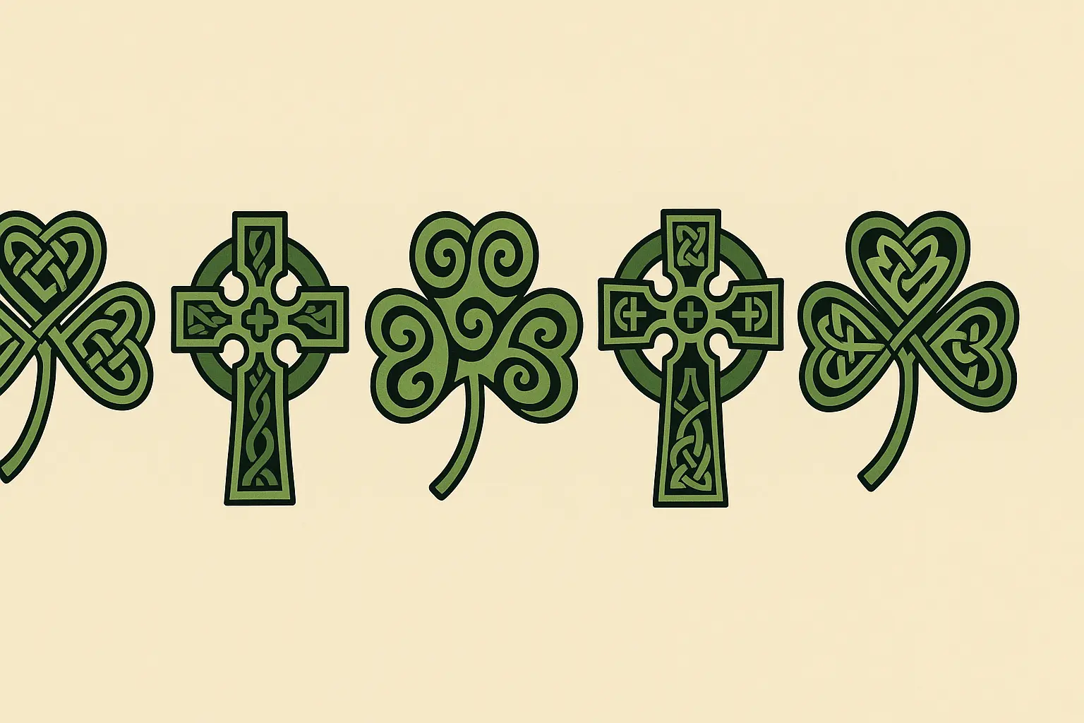 Traditional Celtic shamrock tattoo with intricate knotwork