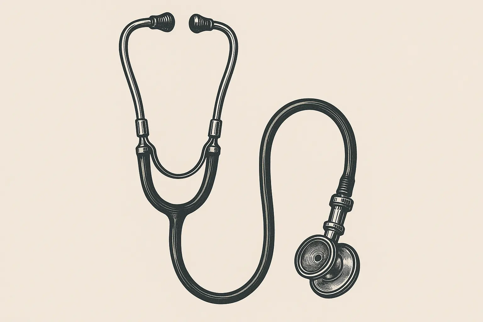 Vintage stethoscope chest tattoo design