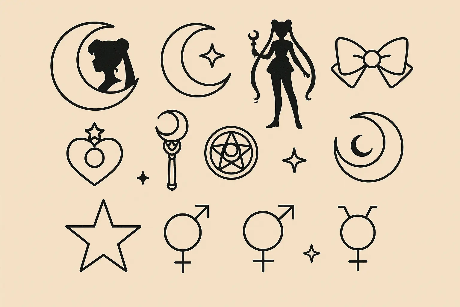 Collection of Sailor Moon tattoo designs