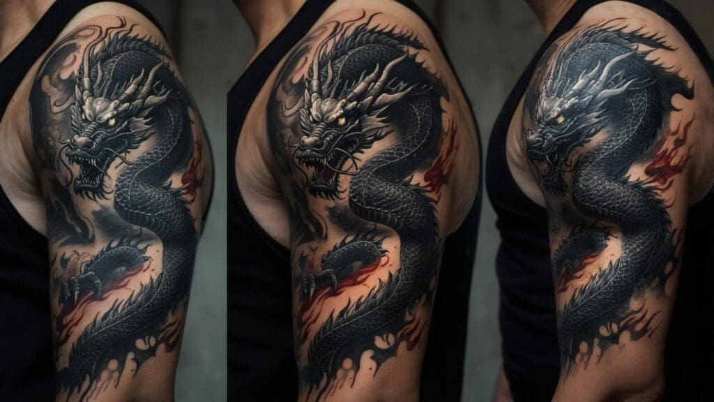 dragon sleeve tattoo