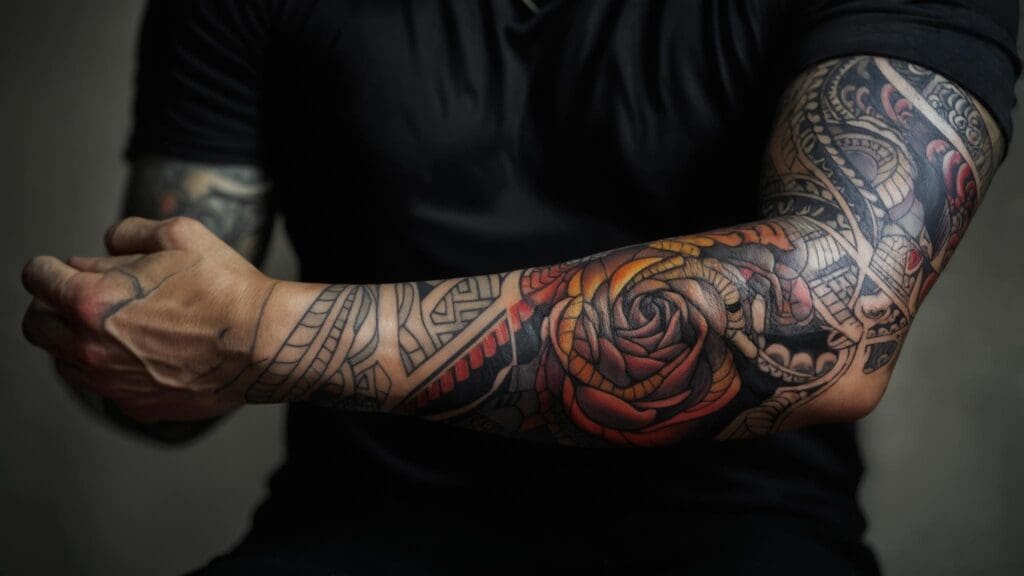 quarter sleeve tattoo