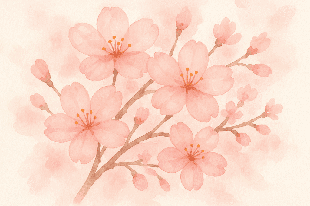 Watercolor Japanese cherry blossom tattoo sleeve
